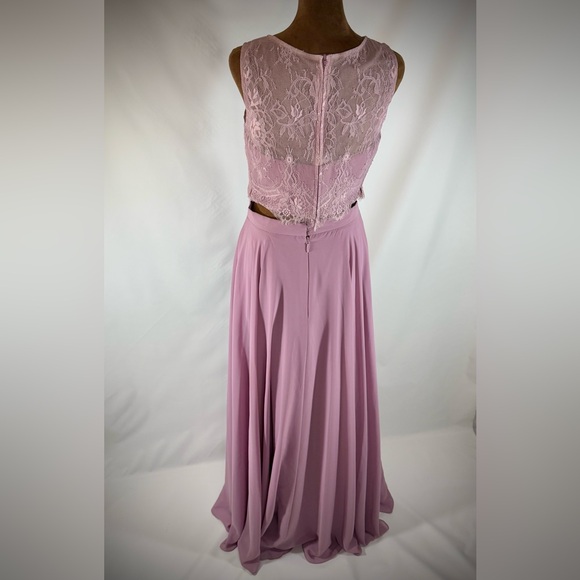 JJ’s House A-Line Chiffon Scoop Neck Lace 2 Piece Dress - Picture 5 of 14